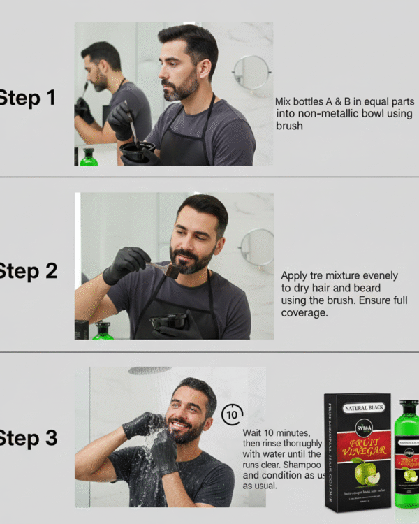 Fruit Vinegar Hair Gel Natural Black Hair Colour,Long Lasting ,Ammonia Free,Silkier Black Hair Dye For Men&Women For Black Hair Dye